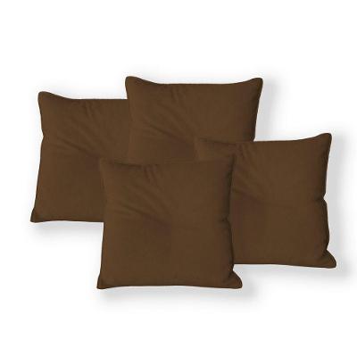 Kit 4 Capas Para Almofada Quadrada Veludo 40x40cm - 7 Decor Marrom