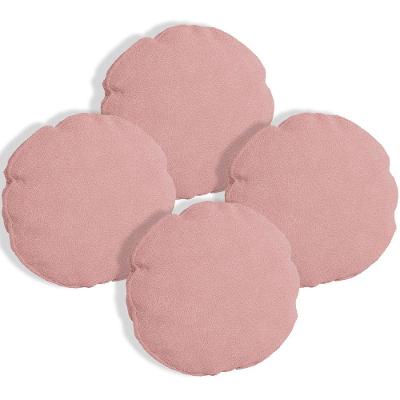 Kit 4 Capas Para Almofada Redonda Veludo 40x40cm - 7 Decor Rosa