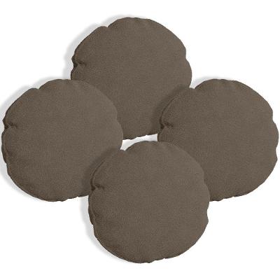 Kit 4 Capas Para Almofada Redonda Veludo 50x50cm - 7 Decor Marrom