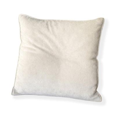Capa Para Almofada Quadrada Veludo 40x40cm - 7 Decor Bege