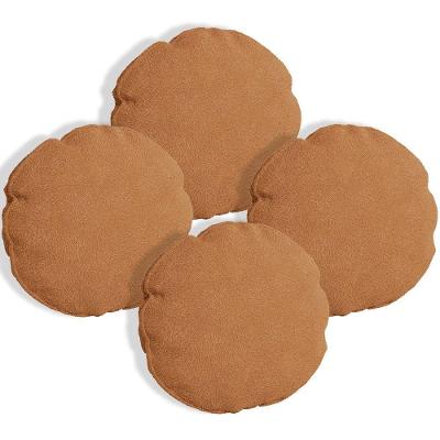 Kit 4 Capas Para Almofada Redonda Veludo 50x50cm - 7 Decor Terracota