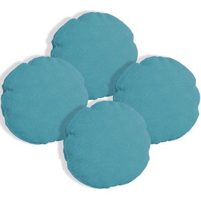 Kit 4 Capas Para Almofada Redonda Boucle 40x40cm - 7 Decor Azul Turquesa