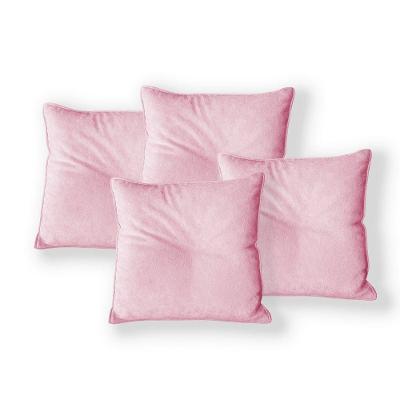 Kit 4 Capas Para Almofada Quadrada Veludo 40x40cm - 7 Decor Rosa