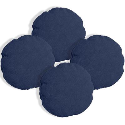 Kit 4 Capas Para Almofada Redonda Boucle 40x40cm - 7 Decor Azul Marinho