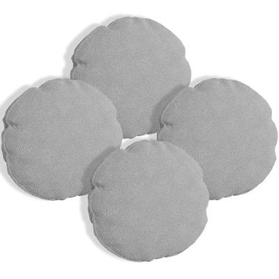 Kit 4 Capas Para Almofada Redonda Boucle 40x40cm - 7 Decor Prata