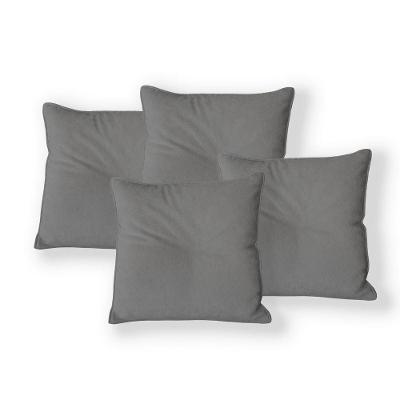 Kit 4 Capas Para Almofada Quadrada Boucle 40x40cm - 7 Decor Cinza Escuro