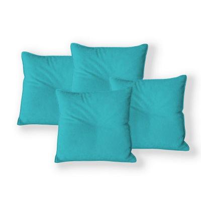 Kit 4 Capas Para Almofada Quadrada Boucle 50x50cm - 7 Decor Azul Turquesa
