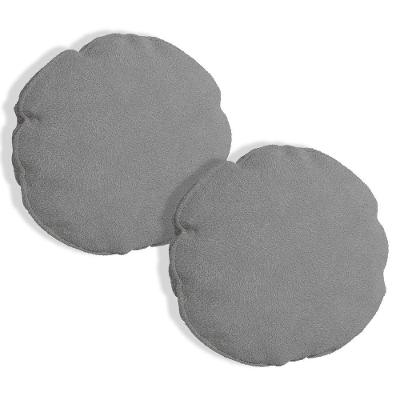 Kit 2 Capas Para Almofada Redonda Veludo 50x50cm - 7 Decor Cinza Escuro
