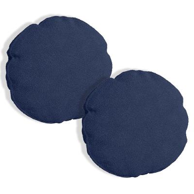 Kit 2 Capas Para Almofada Redonda Veludo 50x50cm - 7 Decor Azul Marinho