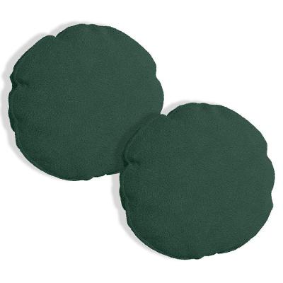 Kit 2 Capas Para Almofada Redonda Boucle 40x40cm - 7 Decor Verde Escuro