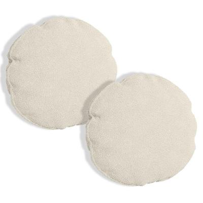 Kit 2 Capas Para Almofada Redonda Veludo 50x50cm - 7 Decor Bege