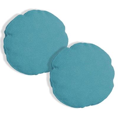 Kit 2 Capas Para Almofada Redonda Veludo 50x50cm - 7 Decor Azul Turquesa