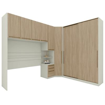 Quarto Casal Modulado 8 Portas Seletto Henn Areia Jequitiba