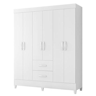 Guarda Roupa Mobi 6 Portas E 2 Gavetas Flex Branco Fosco - Móveis Albatroz Branco Fosco