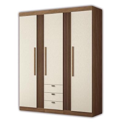 Guarda Roupa Aurora 3.3 Ripado 3 Portas E 3 Gavetas Jatobá-areia - Santos Andirá Jatobá-areia