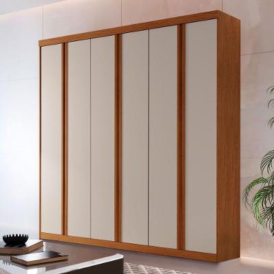 Guarda Roupa Casal Boston 6 Portas 4 Gavetas Moderna Imbuia/off White