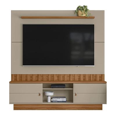 Estante Home Florianópolis 175cm Grigio Fosco-amêndoa Para Tv Até 70? - Mobler Grigio Fosco-amêndoa