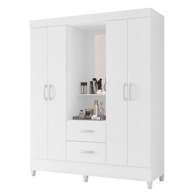 Guarda Roupa Capelinha Mobi 4 Portas Flex Branco Fosco- Móveis Albatroz Branco Fosco