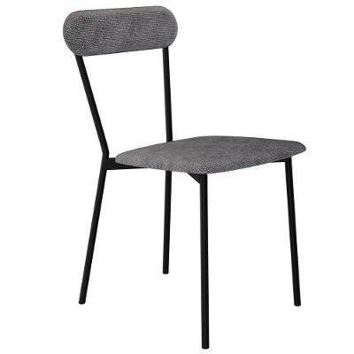Cadeira Estofada Para Sala De Jantar Liora Preto C01 Linho Prata - Lyam Decor