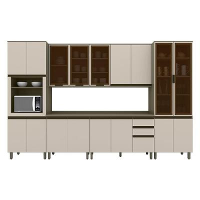 Cozinha Completa Connect 6 Peças Duna-cristal Com Torre Quente 1 Forno E Cristaleira - Móveis Henn Duna-cristal