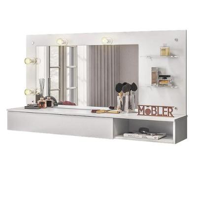 Penteadeira Camarim Suspensa Lumiere Branco Fosco - Mobler Branco Fosco