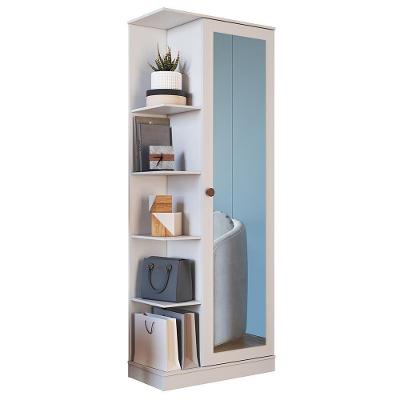 Armário Multiuso Sapateira Camile 1 Porta Branco Com Espelho - Indékes Branco