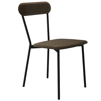 Cadeira Estofada Para Sala De Jantar Liora Preto C01 Veludo Marrom Sand - Lyam Decor