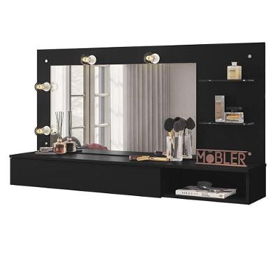 Penteadeira Camarim Suspensa Lumiere Preto Fosco - Mobler Preto Fosco