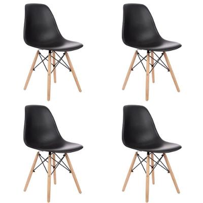 Kit 4 Cadeiras De Design Charles Eames - Preto Preto