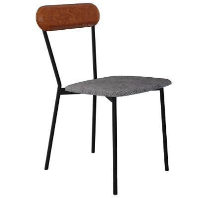 Cadeira Estofada Para Sala De Jantar Liora Preto C01 Linho Prata Courino Caramelo - Lyam Decor