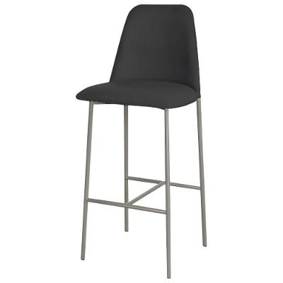 Banqueta Turquia Veludo Preto Em Metal Champanhe