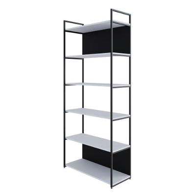 Estante Com 6 Prateleiras 186x80x33cm Comfundo Yon Branco Preta