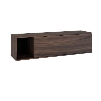 Armário Aéreo Com Nicho E Porta Basculante 35x135x35cm Wlnp135 Nogal Preto