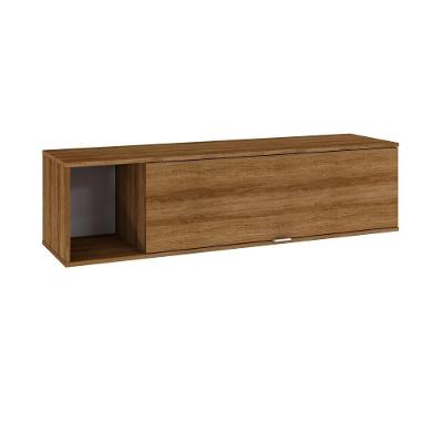 Armário Aéreo Com Nicho E Porta Basculante 35x135x35cm Wlnp135 Lâmina Mel Branco