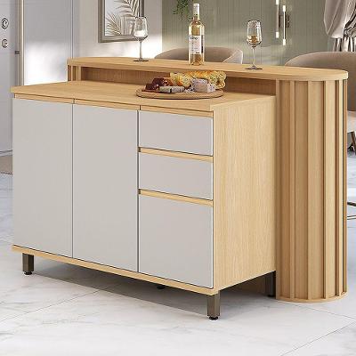 Bancada Cozinha 164cm Com Tampo Para Ilha E Balcão 120cm Aura Carvalho/cinza Cristal