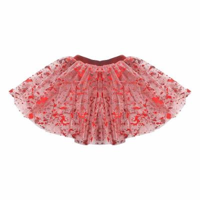 Saia Tule Halloween Vermelha Com Sangue - 30cm Ml Tamanho U Cor Vermelho