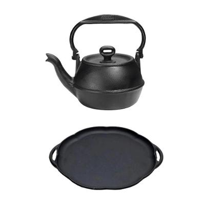 Kit Chaleira Tradição Ferro Fundido 2L E Chapa Petisco 24Cm