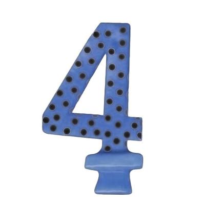 Vela De Aniversário Poá Azul - N4