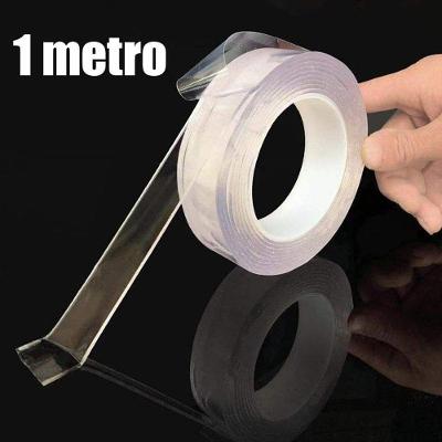 Fita Adesiva Dupla Face Nano Pu Gel 1 Metro Transparente Casa
