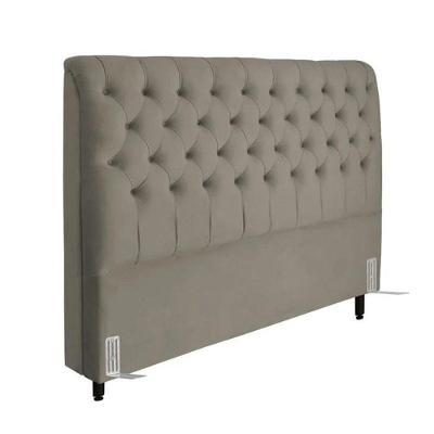 Cabeceira De Cama Box Casal 138cm Pádua Veludo Marrom Claro