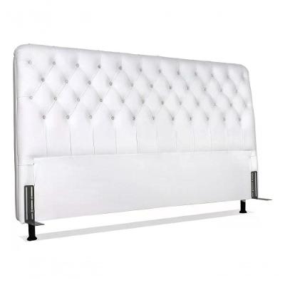 Cabeceira De Cama Box Casal Queen 158cm Pádua Couro Off White