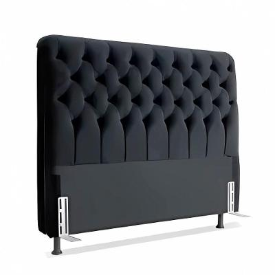 Cabeceira De Cama Box Casal Queen 158cm Pádua Veludo Preto