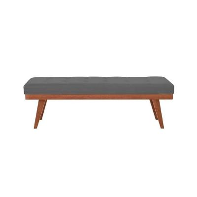 Puff Decorativo Recamier Madri Linho Cinza Noturno