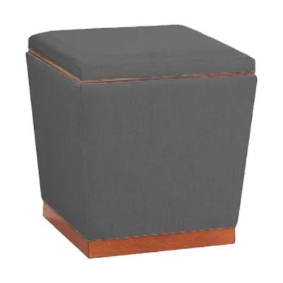 Puff Decorativo Retrô Veludo Cinza Chumbo