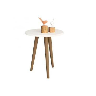 Mesa Lateral Retrô Brilhante Off White
