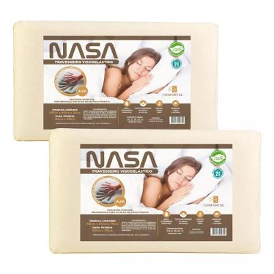 Kit 2 Travesseiros Nasa Viscoelástico Médio 60x40 Cm