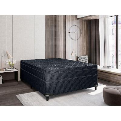 Conjunto Cama Box Portobel Arezzo Black Light 138x188x70 Preto