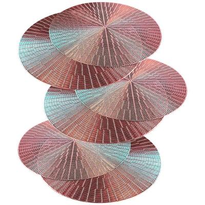 Jogo Americano 10 Peças Mesa Posta Mesa Redondo Linha Luxo Tamanho Grande Modelo Egípcio Em Pvc Cor:rose