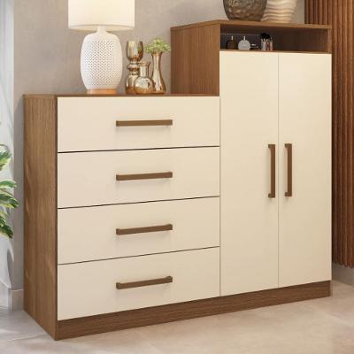 Cômoda Com 2 Portas E 4 Gavetas 120cm Multimóveis Cr35291 Amêndola Off White