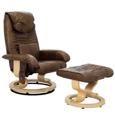 Poltrona Do Papai Massageadora Elétrica Com Puff Louis R02 Pu Marrom - Mpozenato